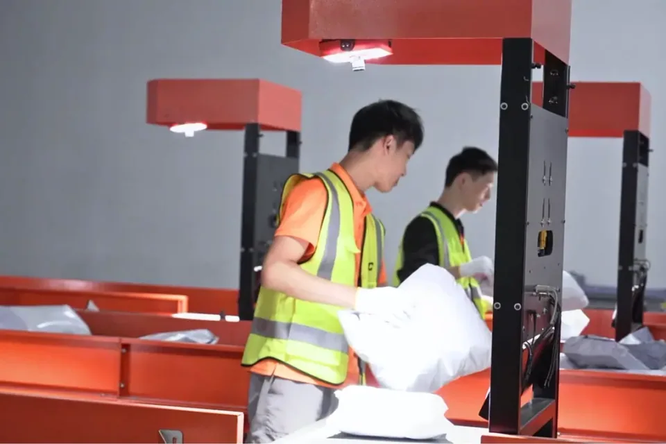 Ecommerce fulfillment parcels organized for dispatch