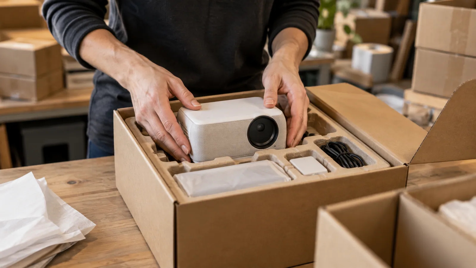 Product components arranged as a finished ecommerce kit